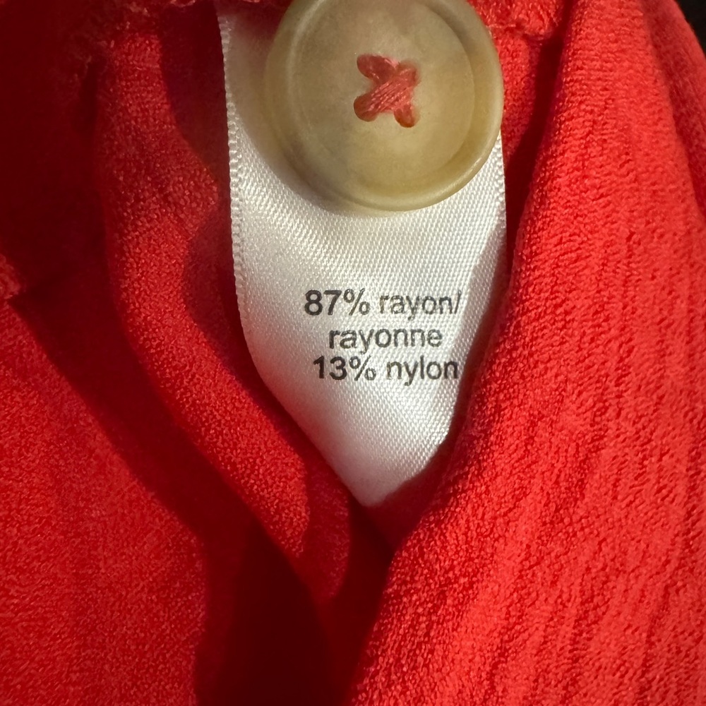 Red Textured Single-Button Blazer - image 7